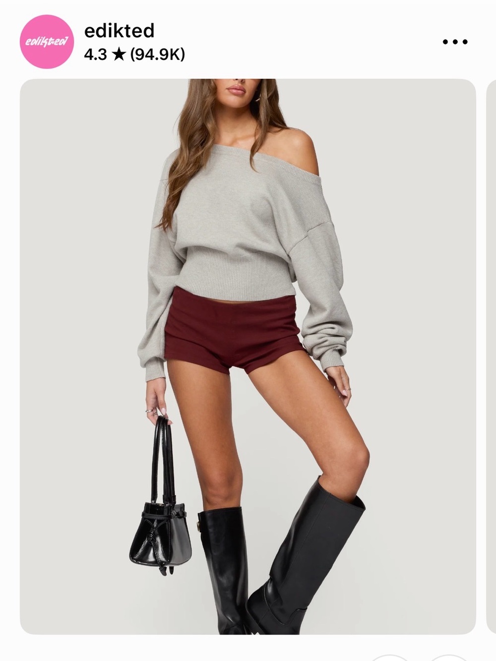 Burgundy going out denim shorts